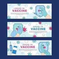 corona virus vaccin banner set