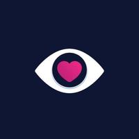 oog met hart, vector logo