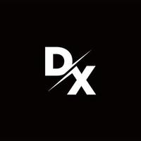 dx logo letter monogram schuine streep met moderne logo-ontwerpsjabloon vector