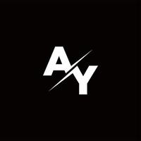 ay logo letter monogram schuine streep met moderne logo-ontwerpsjabloon vector