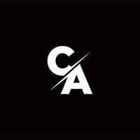 ca logo letter monogram schuine streep met moderne logo-ontwerpsjabloon vector