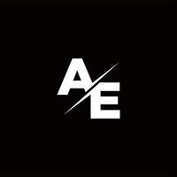 ae logo letter monogram schuine streep met moderne logo-ontwerpsjabloon vector