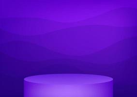 lege podium studio violette achtergrond voor productweergave met kopieerruimte. showroom shoot render. bannerachtergrond voor adverteren product. vector