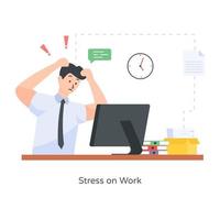 stress op het werk vector