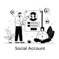 online sociaal account vector