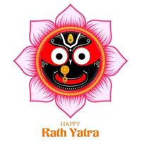 illustratie van heer jagannath, balabhadra en subhadra op jaarlijkse rathayatra op de achtergrond van het odisha-festival vector