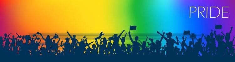 illustratie van regenboogkleurige achtergrond met lgbt-ondersteuning voor lesbische, homoseksuele, biseksuele en transgendergemeenschap vector