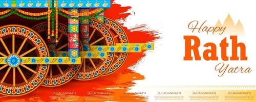 illustratie van heer jagannath, balabhadra en subhadra op jaarlijkse rathayatra op de achtergrond van het odisha-festival vector