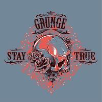 Grunge schedel print vector