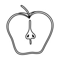 halve appel vers fruit geïsoleerd pictogram vector