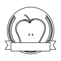 appel vers fruit met lint frame vector