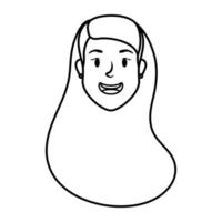 schattige jonge vrouw hoofd avatar karakter vector