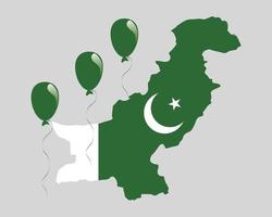 kaart, witte maan en ster op groen gekleurde vlag van pakistan vector