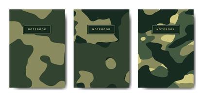 leger en leger camouflage abstracte omslag notebook vector