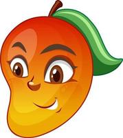 mango stripfiguur met gezichtsuitdrukking vector