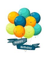 kleur glanzend gelukkige verjaardag ballonnen banner achtergrond vectorillustratie vector