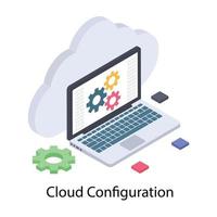 concepten voor cloudconfiguratie vector