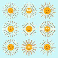 emoticon zon collectie vector