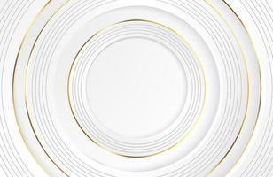 moderne minimale en schone witte papier gesneden achtergrond met realistische cirkelvorm elegant zilveren ontwerp vector