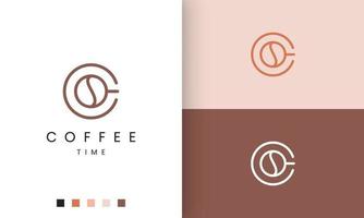 koffiemok-logo in moderne en eenvoudige vorm vector