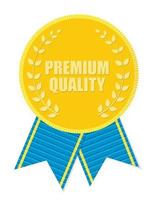 gouden label premium kwaliteit. vector illustratie