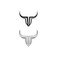 stier hoorn en buffel logo en symbolen sjabloon pictogrammen app vector