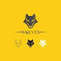 wolven logo, vos, wolf hoofd, dier vetor en logo ontwerp wild gebrul hond illustratie, abstract voor spel logo symbool hoofd dier vector