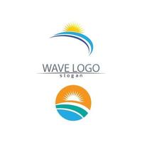 golven, water strand logo en blauwe symbolen sjabloon iconen app vector
