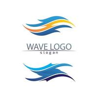 golven, water strand logo en blauwe symbolen sjabloon iconen app vector