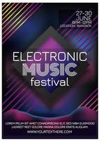 elektronische muziekfestivalposter voor feest vector