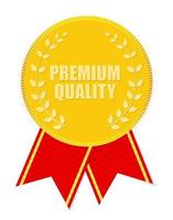 gouden label premium kwaliteit. vector illustratie