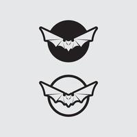vleermuis logo dier en vector, vleugels, zwart, halloween, vampier, gothic, illustratie, ontwerp vleermuis icoon vector