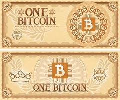 één bitcoin abstract bankbiljet