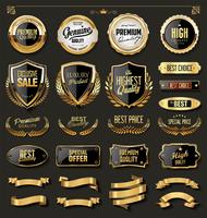 Gouden verkoop etiketten retro vintage design collectie vector