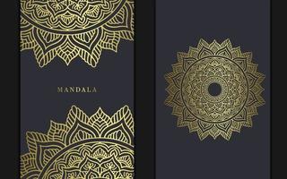 luxe gouden mandala sierlijke achtergrond voor bruiloft uitnodiging, boekomslag met mandala element stijl premium vector