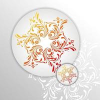 ronde gouden mandala op witte geïsoleerde achtergrond. vector boho mandala in goud en witte achtergrond. mandala met bloemmotieven. yoga sjabloon