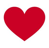 Hart, symbool van liefde en Valentijnsdag. Platte rode pictogram geïsoleerd op een witte achtergrond. Vector illustratie. - Vector