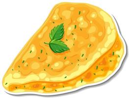 omelet sticker op witte achtergrond vector