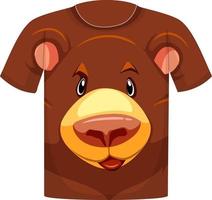 voorkant van t-shirt met grizzlybeerpatroon vector