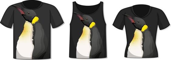 voorkant van t-shirt met pinguïnsjabloon vector