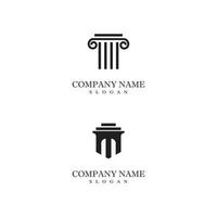 oude pijler kolommen grieks rome athene historisch gebouw logo ontwerp vector