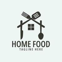huis voedsel logo vector illustratie ontwerp