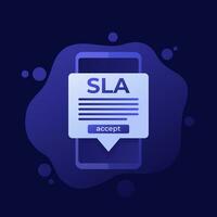 Sla, onderhoud niveau overeenkomst in mobiel app, vector ontwerp