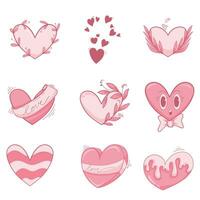 reeks van schattig tekening illustratie van Valentijn liefde elementen vector