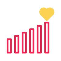signaal liefde icoon duotoon geel rood stijl Valentijn illustratie symbool perfect. vector
