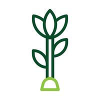 bloem icoon duokleur groen kleur Pasen symbool illustratie. vector