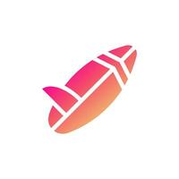 surfing icoon solide helling roze geel zomer strand symbool illustratie. vector