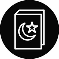 koran icoon lijn afgeronde zwart wit kleur Ramadan symbool illustratie perfect. vector