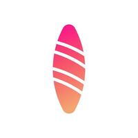 surfing icoon solide helling roze geel zomer strand symbool illustratie. vector