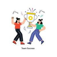 team succes vlak stijl ontwerp vector illustratie. voorraad illustratie